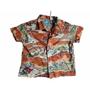 Tori Richard Hawaiian Santa Christmas Beach Button up Shirt Baby Boys 0 - 1 Year